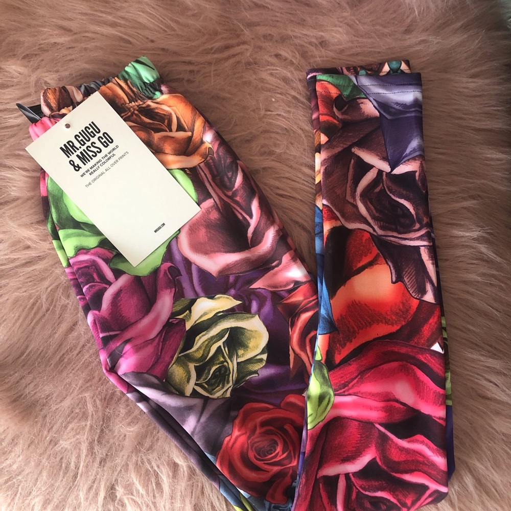 NWT Mr. Gugu&Miss Go Girls Flower Leggings 8/10